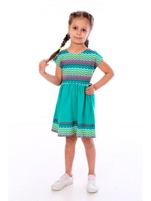 Платье детское с коротким рукавом для девочек летнее