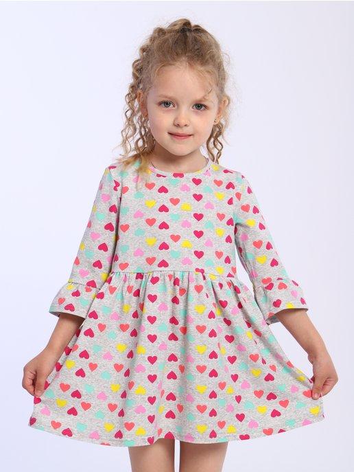 Детское платье для девочки с длинным рукавом повседневное