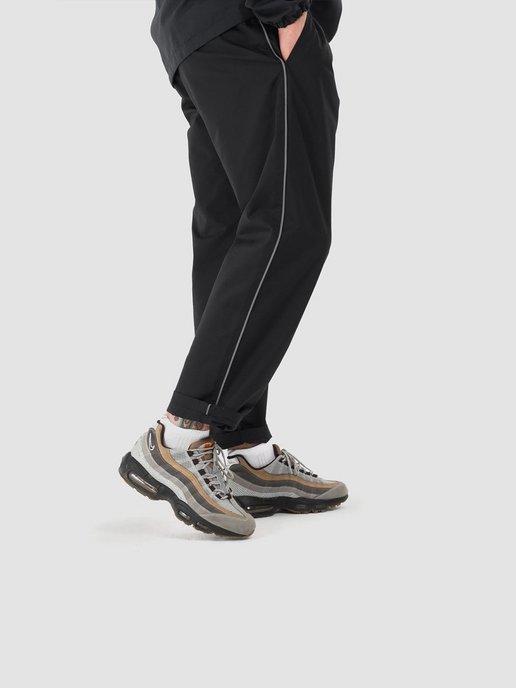 Брюки мужские черные спортивные укороченные свободные штаны