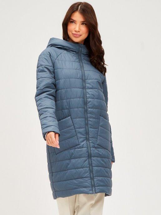 Куртка удлиненная утепленная пальто стеганое большие размеры