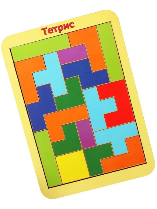 Развивающая игра "Тетрис" малый, деревянный пазл-вкладыш