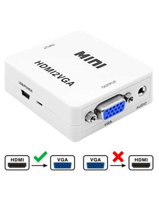 Адаптер конвертер сигнала с HDMI на VGA, AUX 3.5мм