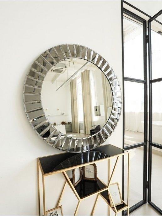 Мир стекла и зеркал | Зеркало настенное круглое 90 см в прихожую, спальню