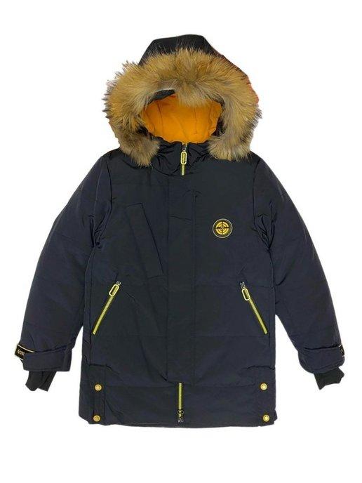 Easy Fun школа | Куртка пуховик зимняя удлиненная с капюшоном