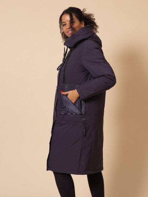 NextApparel | Пальто длинное зимнее с капюшоном