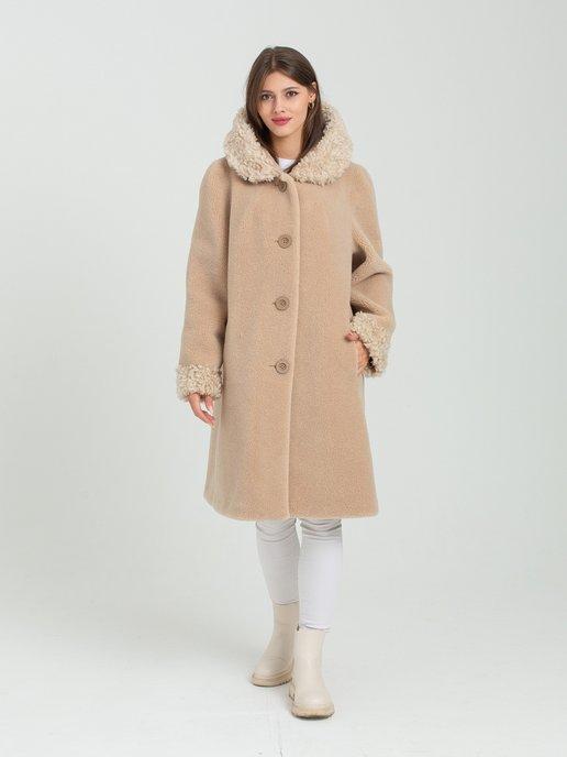 Шуба женская натуральная пальто зимнее искусственное тедди