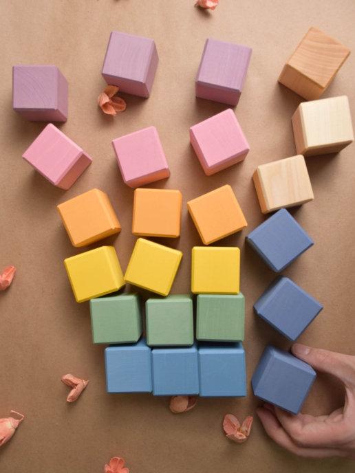 Лавка Гудвина | Деревянные Кубики для Малышей Детские Развивающие в Наборе