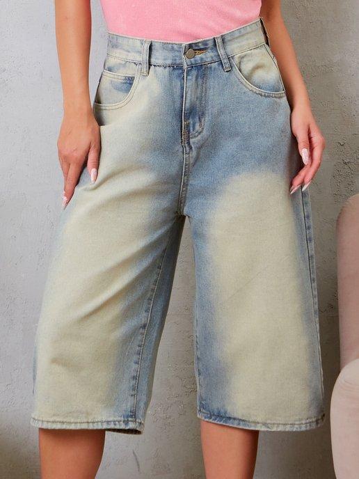 Шорты джинсовые длинные y2k багги