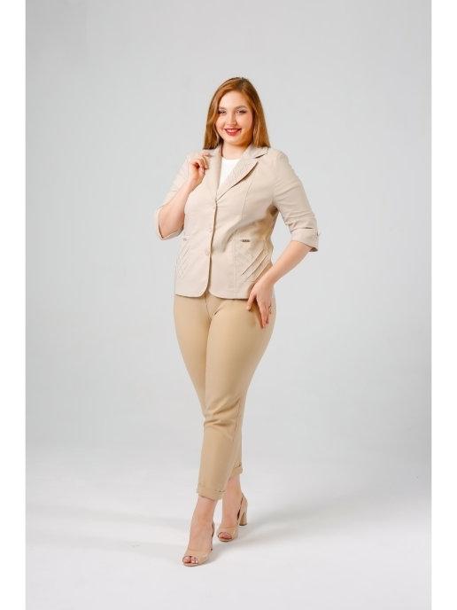 Пиджак женский жакет больших размеров приталенный офис