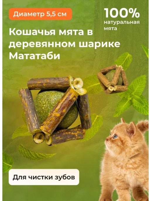 Кошачья мята в деревянном шаре Мататаби