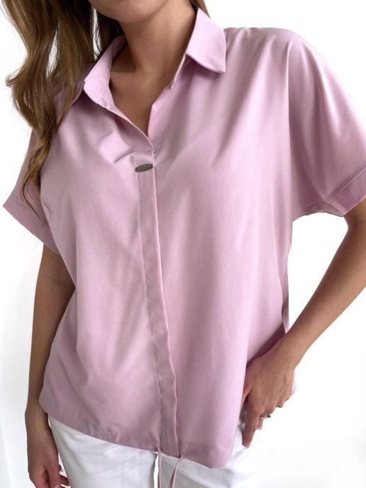 Блузка рубашка женская летняя для офиса