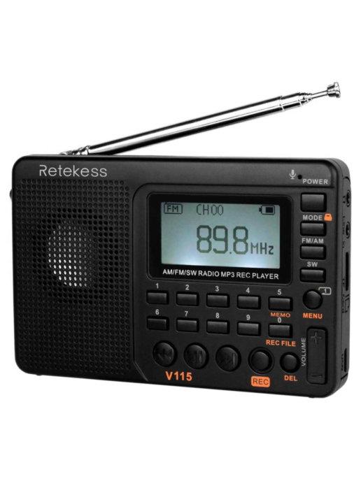 Retekess | карманный радиоприемник FM с mp3 плеером V115
