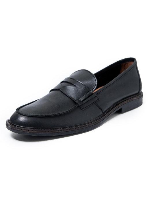 Туфли пенни-лоферы мужские классические кожаные на каблуке