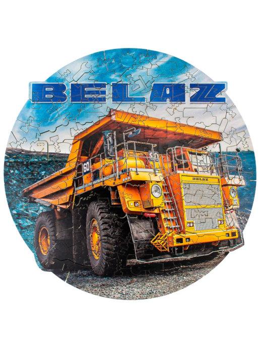 Деревянный пазл фигурный для детей и взрослых BELAZ 28x28 см