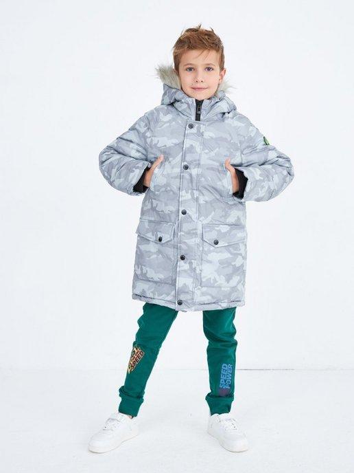 Детская куртка зимняя для мальчика подростка с капюшоном