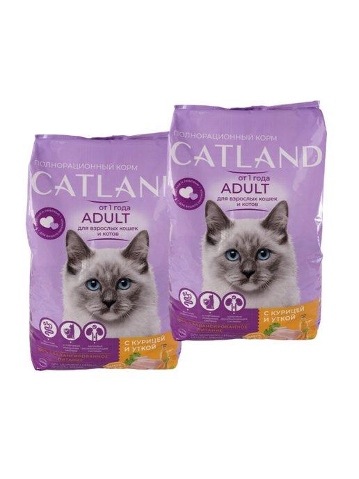 Catland | Сухой корм для кошек с курицей и уткой, 2 шт х 1,3 кг