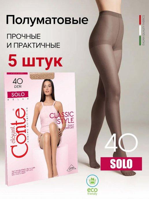 5шт Полуматовые колготки с шортиками SOLO 40 den