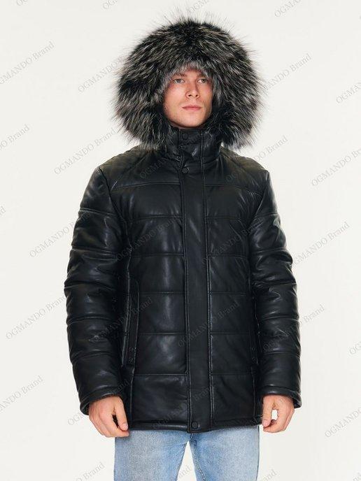 Куртка зимняя с капюшоном и натуральным мехом