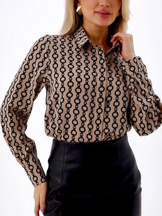 Блузка женская офисная нарядная вечерняя рубашка