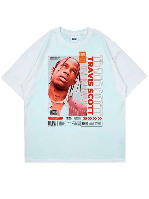 Футболка оверсайз Travis Scott белая