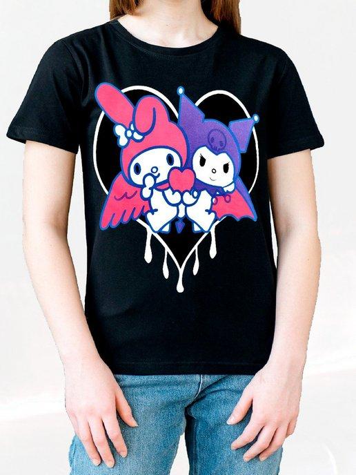 Черная футболка аниме Куроми со светящимся принтом GP