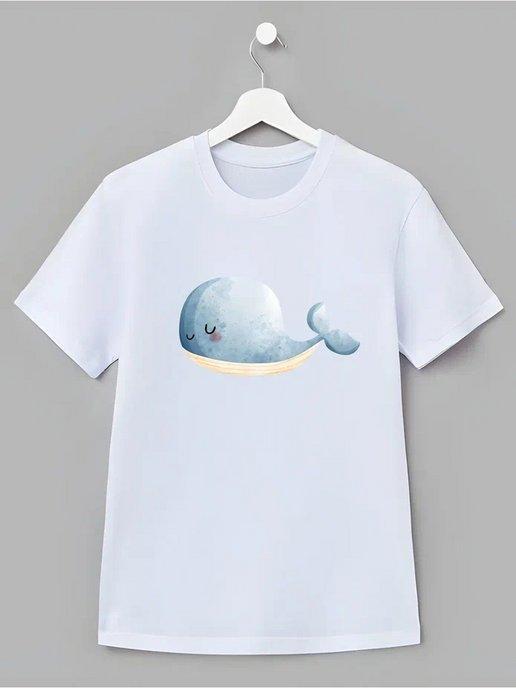 Детская футболка с принтом Милый кит
