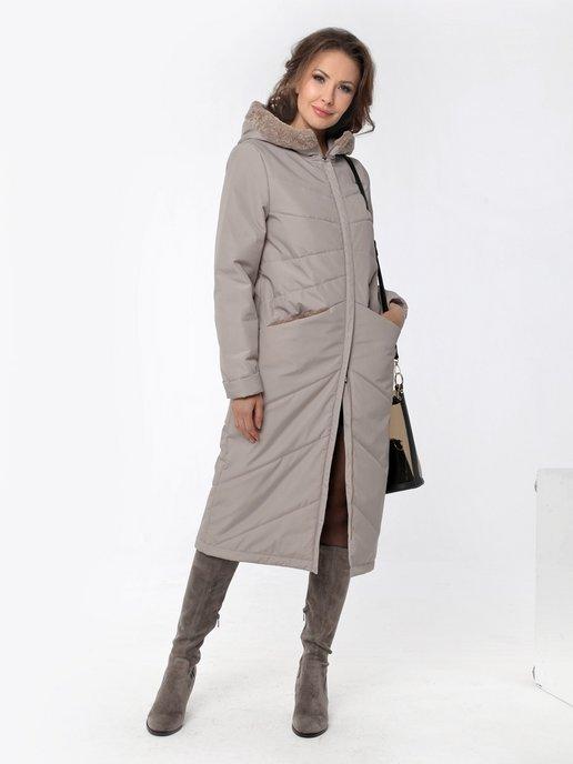 Пальто демисезонное женское утепленное стеганое