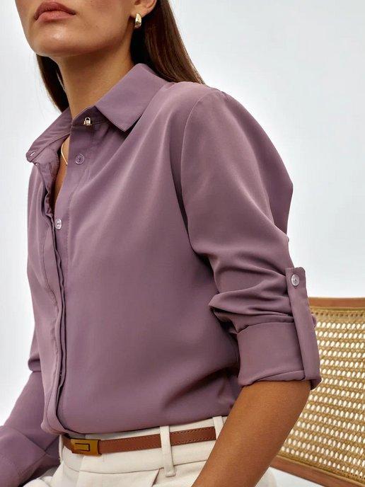 Блузка рубашка нарядная с длинным рукавом CHIC