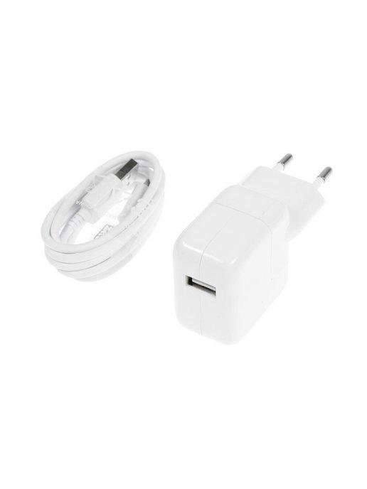 Сетевое зарядное устройство 1 USB, 2.1 А, кабель microUSB