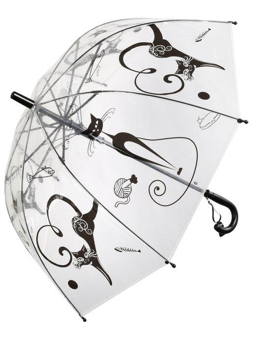 Зонт детский для девочки прозрачный трость прочный