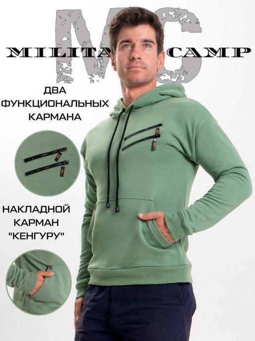 MILITARY CAMP | Худи с капюшоном и карманом кенгуру