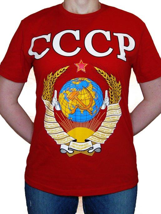 Красная Футболка с надписью СССР светящаяся GP