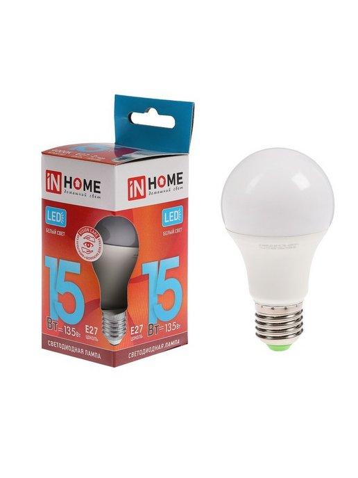 Лампа светодиодная IN HOME LED-A60-VC, Е27, 15 Вт, 4000 К