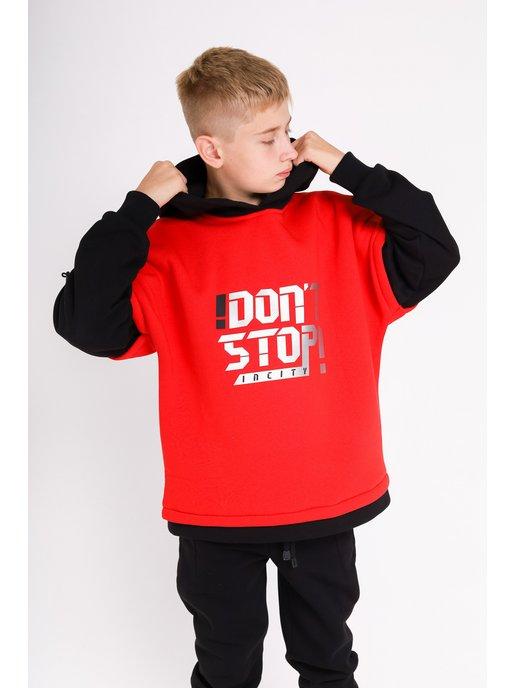 Худи "DONT STOP" JUNIOR, красный черный