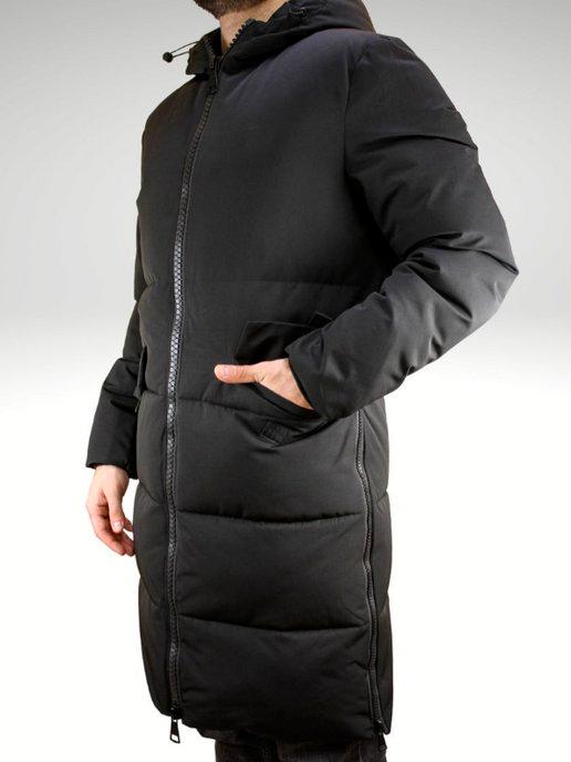 Куртка зимняя удлиненная с капюшоном