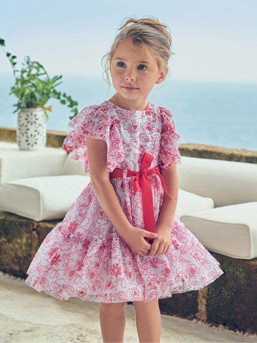 Платье для девочки малыша нарядное с коротким рукавом