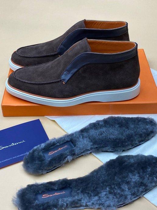 Santoni | Лоферы с зимней стелькой