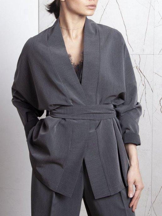 WE Ellen Wool | Жакет приталенный удлиненный кимоно