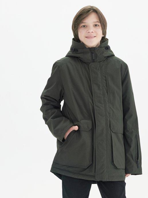 Куртка для подростка демисезонная с капюшоном удлиненная