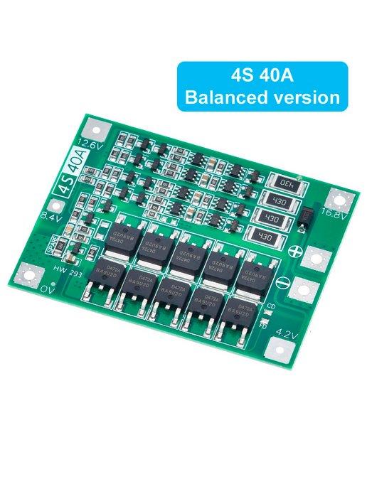 Защитная плата зарядного устройства 4S 40A Balance 18650 BMS