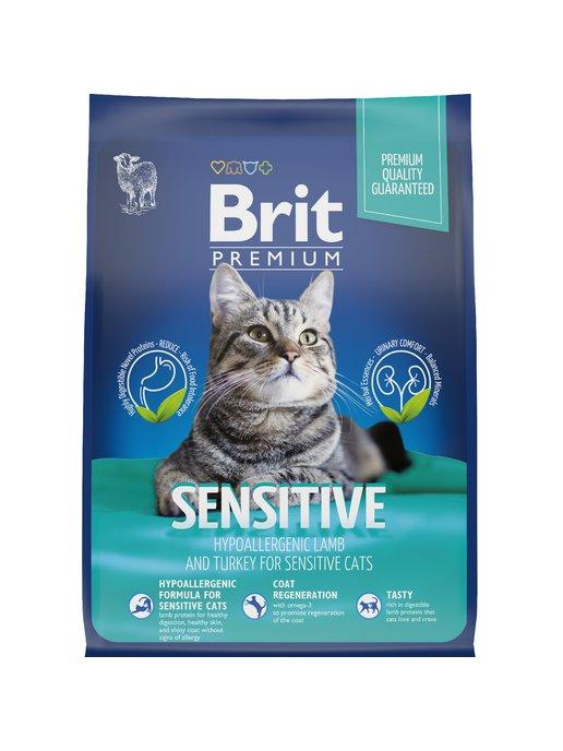 Premium Cat Sensitive для кошек с чувств.пищев.Ягненок, 8 кг