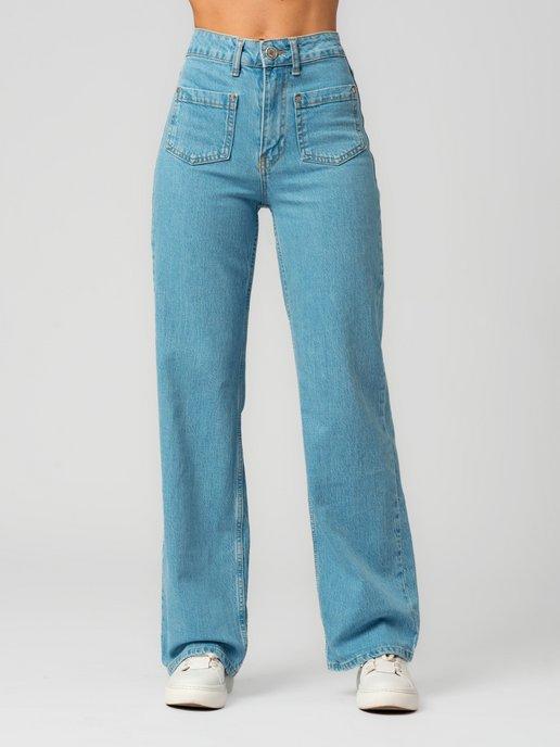 джинсы женские с высокой посадкой больших размеров клеш