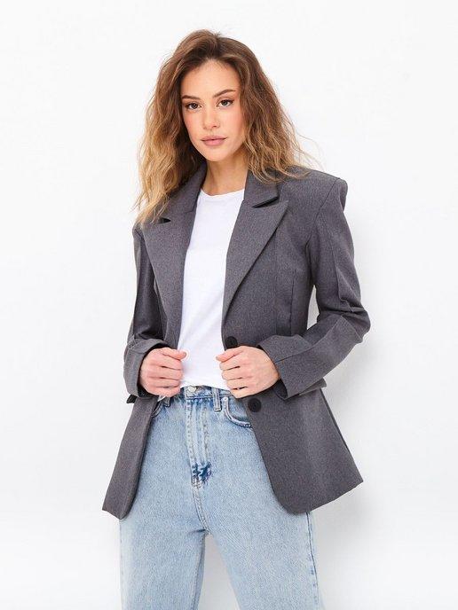 Пиджак женский приталенный удлиненный стильный пиджак