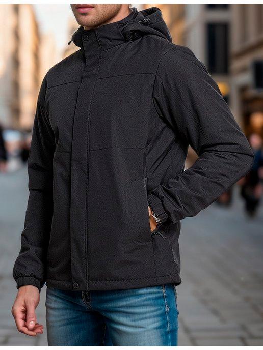 ANB STYLE | Куртка демисезонная с капюшоном черная ветровка