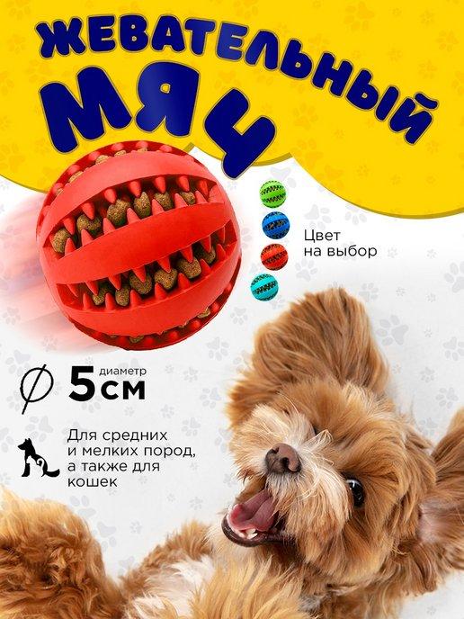 Pet Mall | Жевательная резиновая игрушка мячик для собак и кошек