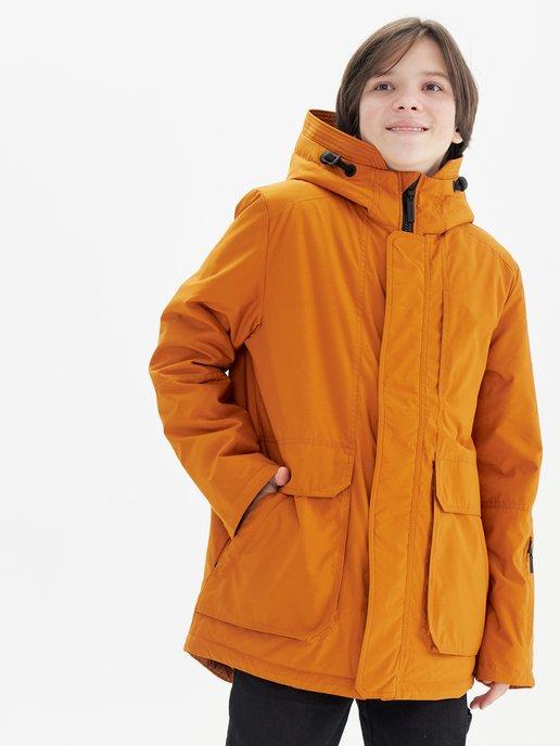 Куртка для подростка демисезонная с капюшоном удлиненная