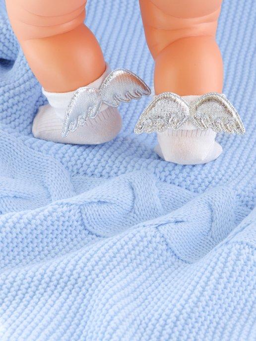 Носочки для новорожденного малыша на крестины для фотосессии