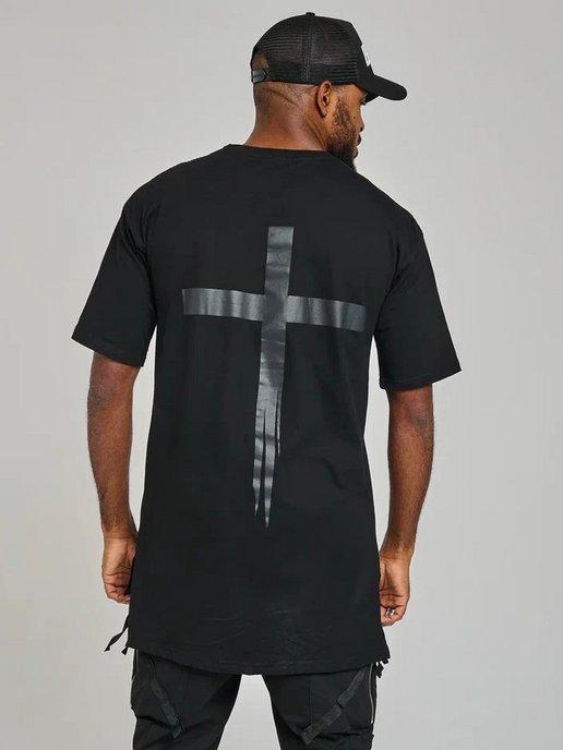 MAGNUM laboratory | Дизайнерская удлиненная футболка оверсайз с принтом на спине