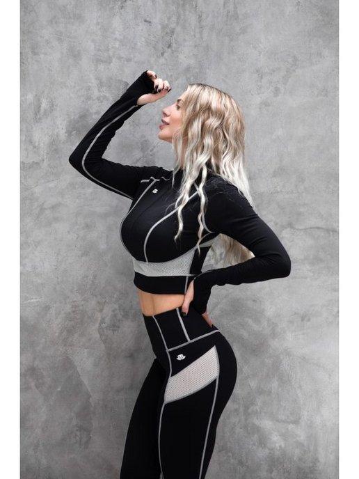 Лонгслив. UDIYA TECH LONG SLEEVE CROP TOP (women). Черный