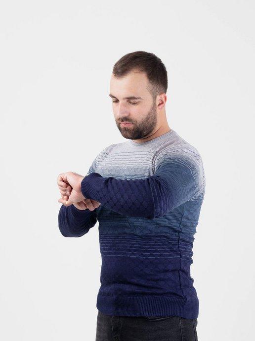 Тонкий вязаный свитер с принтом